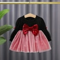 thumbnail image 2 of Gaexia Girls Christmas Dress Funny Holiday Outfits,Toddler Baby Girls Dress Christmas Party Long Sleeve Bowknot Tulle Princess Dresses,Red,12-18 Months, 2 of 4