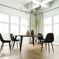 thumbnail image 3 of Homy Casa Modern Rectangular 5-Piece Dining Set for Dining Room, Faux Wood Table with 4 Upholstered Chairs, 3 of 11