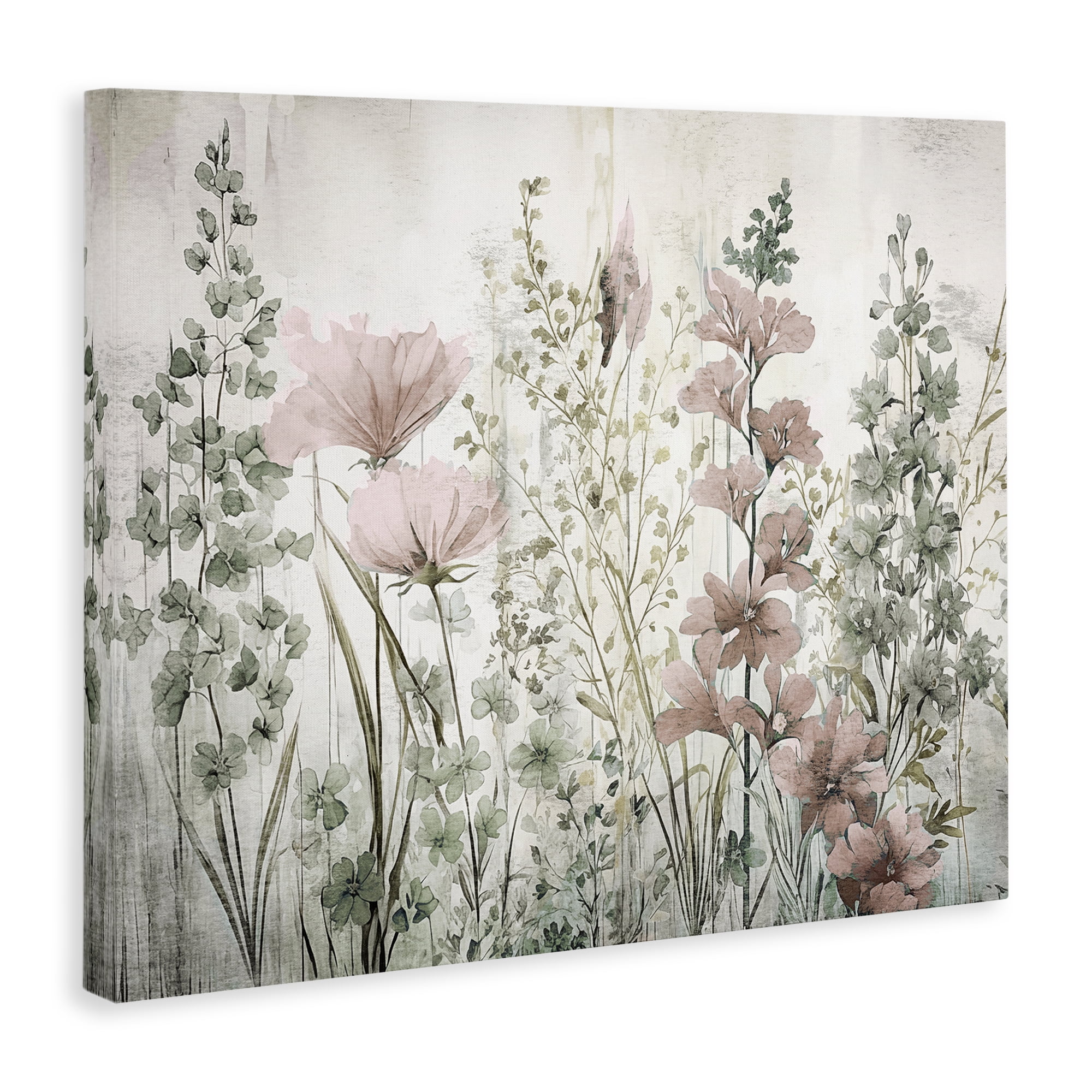 Stupell Industries Blush Wildflower Sprigs Plants & Flowers Painting Wrapped Canvas Art Print Wall Art, 20 x 16