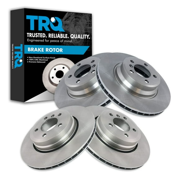TRQ Front and Rear Brake Rotors Set Fits Select 2006-2008 BMW 750i 750Li 2005-2006 760i
