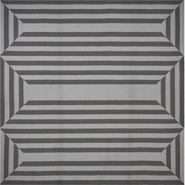 HomeRoots 354102 7 ft. Square UV-Treated Polypropylene Charcoal Area Rug