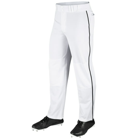 MVP Open Bottom Baseball Pants with Braid, Adult 2X-Large, White with Black Braid