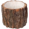thumbnail image 1 of KAKOWELY Rustic Faux Wood Stump Planter for Storage Multi Color Wood Material 4.7 Inches,4.72"X4.72"X3.94", 1 of 5