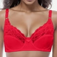 thumbnail image 3 of Red 100C Womens Adjustable Youth Large Comfort Bras for Women Size Lace Bra Steel Bras To Wear with A Backless Dress Ring Thin Bra Underwear, 3 of 5