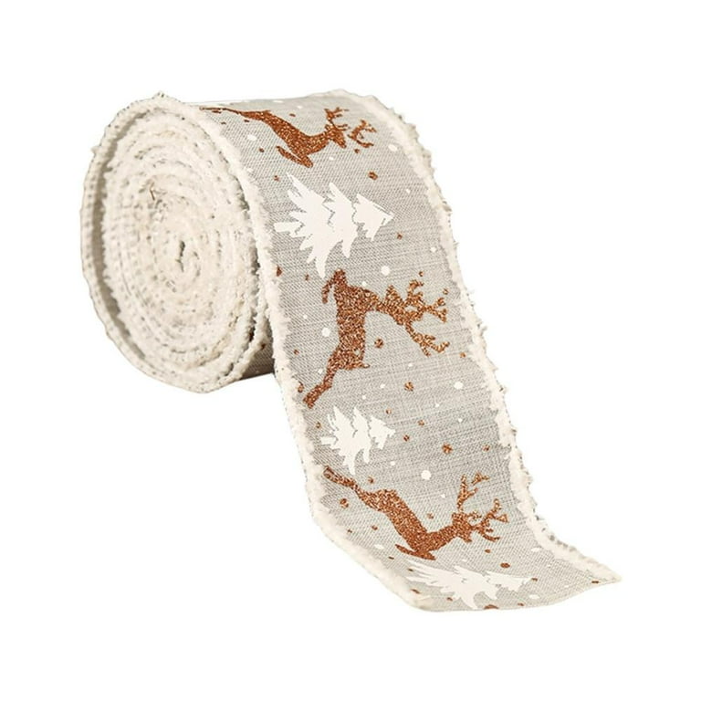 1 Roll Christmas Pink Ribbons Wired Edge Wrapping Ribbons Thin
