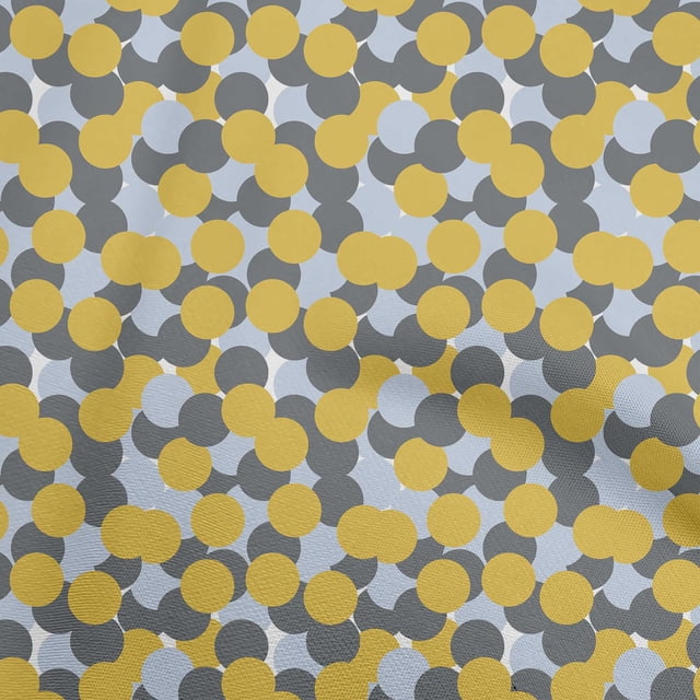 oneOone Georgette Viscose Yellow Fabric Geometric Craft Projects Decor Fabric Printed By The Yard 42 Inch Wide