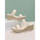 thumbnail image 3 of Women Braided Detail Espadrille Sole Wedge Sandals, Fashionable Outdoor Wedge Slide Sandals, 3 of 4