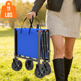 thumbnail image 5 of Yacona Wagons Carts Foldable, 450 lb Capacity Folding Wagon Cart with Wheels for Camping, Garden, Shopping, Blue, 5 of 10