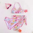 thumbnail image 2 of Ymyiu Little Girl Swimsuit Newborn Baby Girls Bathing Suit Toddler Bikini Swimsuit 3-Pieces Beach Wear Size 14-15 Years (Hot Pink,14-15 Years), 2 of 7