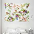 thumbnail image 1 of Floral Tapestry, Watercolor Wild Exotic Mockingbirds and Spring Flowers Branches Botanical Artwork, Wall Hanging for Bedroom Living Room Dorm Decor, 80W X 60L Inches, Multicolor, by Ambesonne, 1 of 2