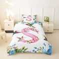 thumbnail image 2 of Castle Fairy Floral Letter S Hummingbird Twin Bedding for Adults,Spring Garden Duvet Cover Set,2pcs,No Comforter, 2 of 5