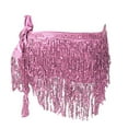 thumbnail image 4 of RMGVDSD Women's Sequin Tassel Skirts Womens Belly Dance Scarf With Sparkly Fringe Rave Party Sequin Skirt Festival Tassel Skirt Tulle Petticoat Tutu Skirt, 4 of 5