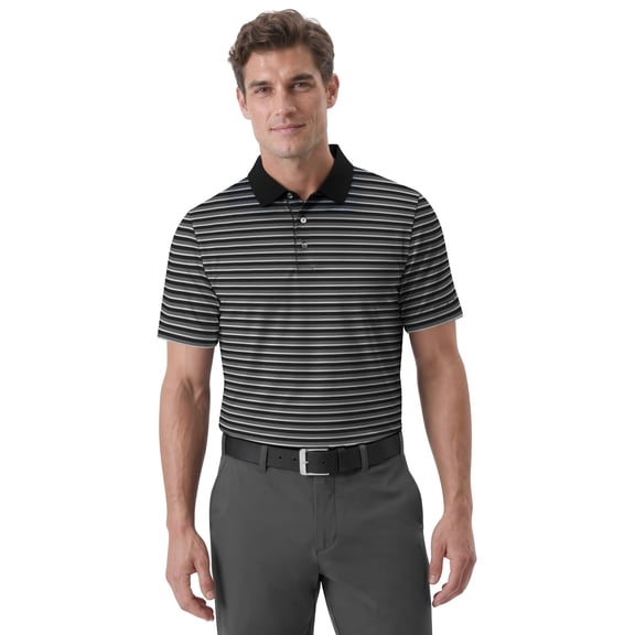 Ben Hogan Performance Men’s & Big Men's Herringbone Stripe Short Sleeve Golf Polo Shirt, Sizes S-4XLT