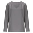 thumbnail image 4 of WERYOUNG Womens T Shirts Summer Casual Loose Fit Linen Long Sleeve Knit Tee Lightweight T-Shirts For Everyday Wear Versatile Tops M, 4 of 4