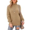 thumbnail image 4 of Asklazy Women's Turtleneck Oversized Sweaters Batwing Long Sleeve Pullover Loose Chunky Knit Jumper,Khaki, 4 of 13
