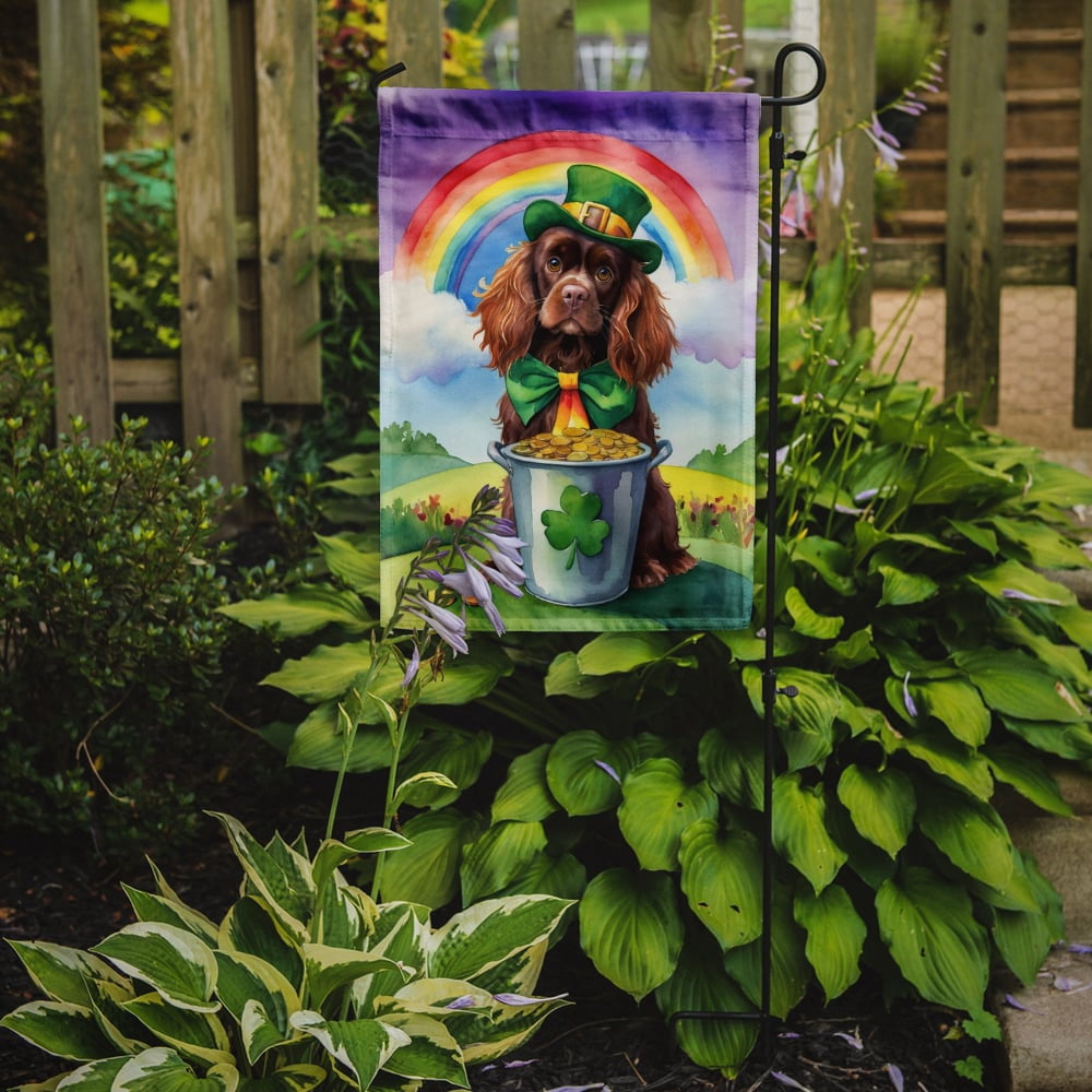 Sussex Spaniel St Patrick's Day Garden Flag 11.25 in x 15.5 in