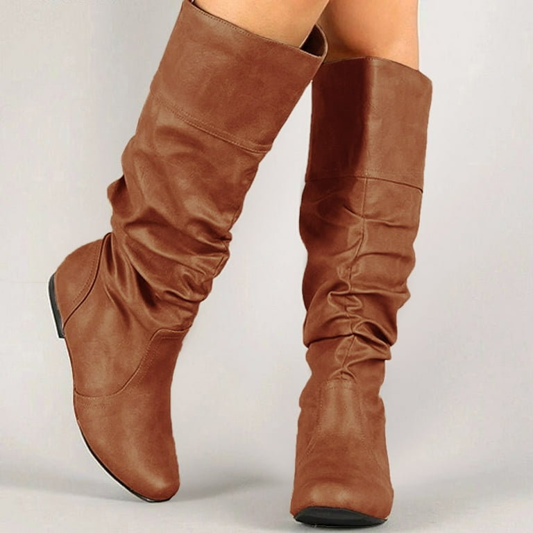 Thigh high wide hotsell calf flat boots