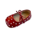 thumbnail image 3 of Viluyesy Girls’ Spring Summer Leather Flat Shoes – Soft Sole Bowknot Pearl Accent Formal Casual Dress Shoes, Breathable Comfortable Design Red Size 13.5, 3 of 8