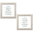 thumbnail image 2 of Gango Home Decor Lovely Grey, Yellow & Blue "I See Skies Of Blue...What A Wonderful World" Set; Two 12x12in Art Prints in Distressed White Frames, 2 of 6