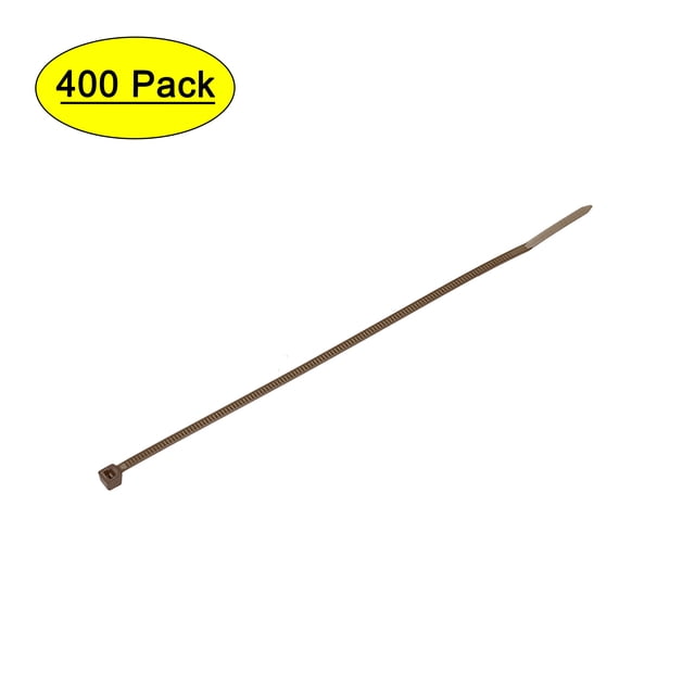 Cintas de cable marrón de 150 mm x 2.5 mm, autoajustables, envolturas de nailon, paquete de 400