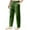 Green, variant on Men Solid Casual Multiple Pockets Outdoor Elastic Waist Long Pants Trousers