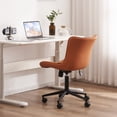 thumbnail image 4 of Kidol & Shellder Camel Desk Chair with Wheels, Adjustable Rocking Cozy PU Mid-Back Office Task Chair, 4 of 6