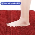 thumbnail image 3 of HAKUNA Striped Red Bathroom Rug Set 3 Pieces Ultra Soft, Non Slip Chenille Toilet Mat, Absorbent Plush Shaggy Bath Mats for Bathroom, Bedroom, Kitchen, 3 of 7