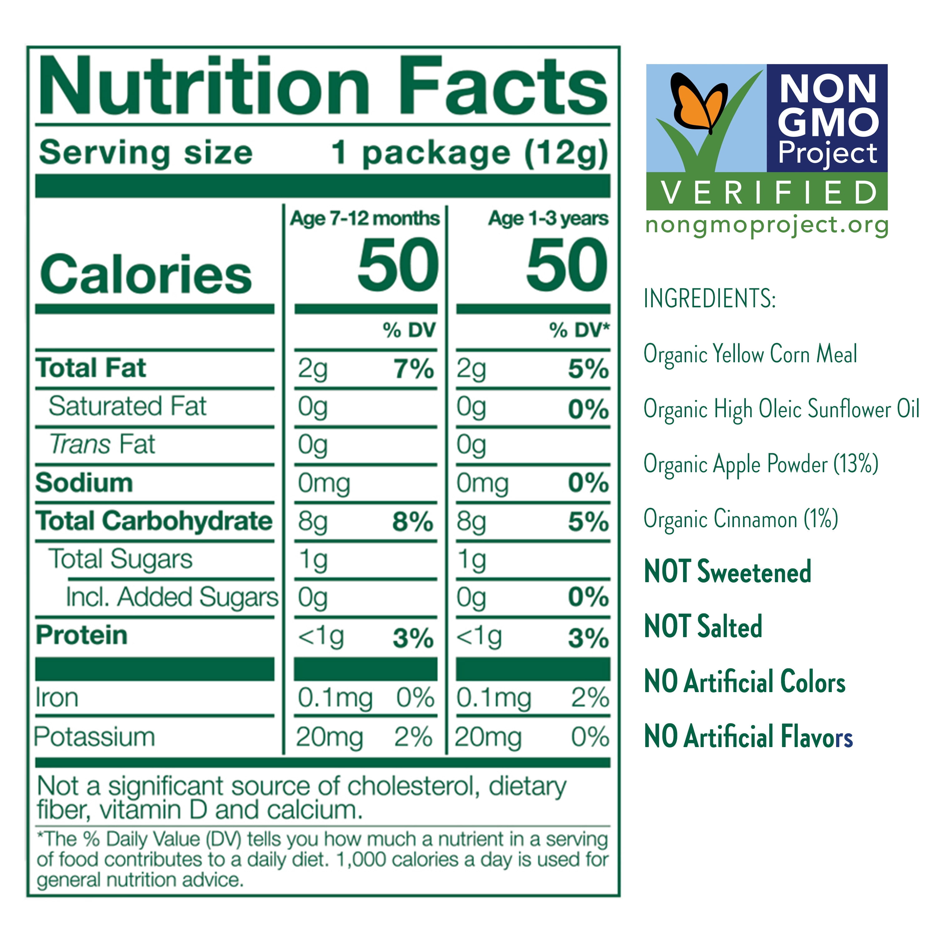 (2 pack) Little Bellies Organic Apple & Cinnamon Puffs Snack, 0.42 oz Bag