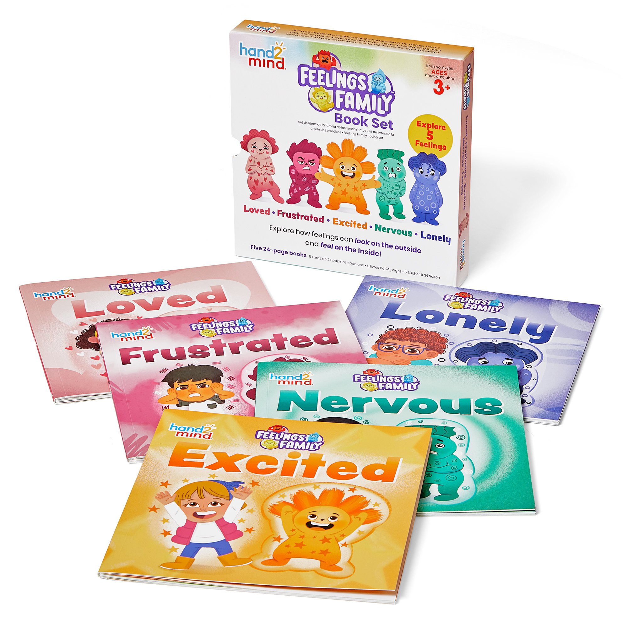 hand2mind Feelings Family Secondary Emotions Book Set, Social Emotional Books for Kids