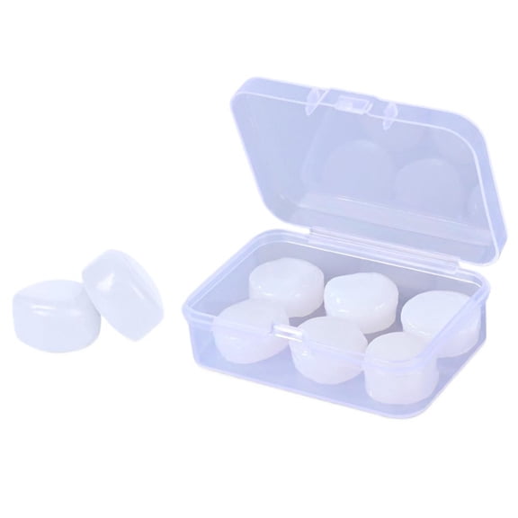 QENASHAING Reusable Silicone Earplugs, 2.76 x 2.09 in, 6-Pack, Super Waterproof Seal for Swimming & Showering, Blocks Noise for Sleeping and Focus