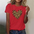 thumbnail image 5 of Abomasnow Women's Love Heart Shirts Short Sleeve Crewneck Valentines Graphic T-Shirt Valentines Gift Tee Tops S-2XL, 5 of 8