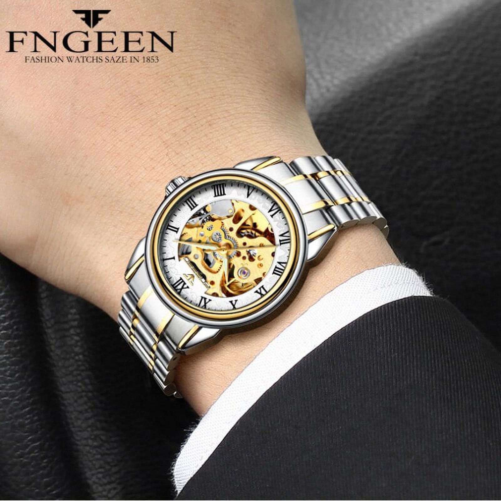 Fngeen Brand Men's Watch Waterproof Fashion Student Men's Watch Double-Sided Hollow Automatic Mechanical Watch - image 5 of 6