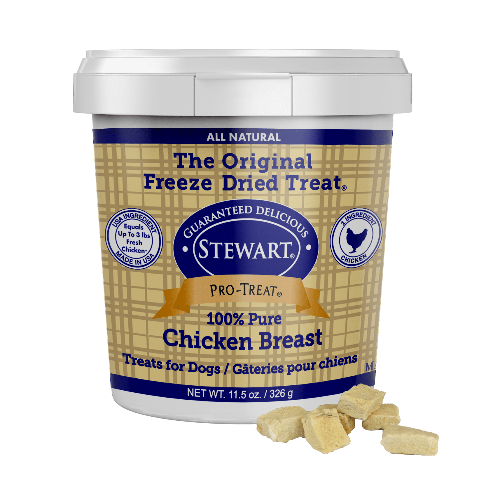 Stewart ProTreat Freeze Dried Chicken Breast Dog Treats, 11.5 oz. Tub