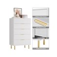 thumbnail image 3 of Dresser for Bedroom,Modern 5 Drawer Dresser with Gold Handle,Wood Chest of Drawers for Living Room Hallway,Entryway,White, 3 of 5