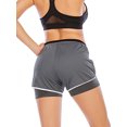 thumbnail image 4 of Women Workout Training Fitness Running Shorts Double Layer Active Yoga Gym Sport Shorts With Pockets, 4 of 5
