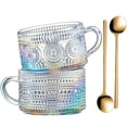 thumbnail image 1 of Juego de 2 tazas de café Gezzeny, vidrio vintage, 400 ml, arcoíris, 1 of 8