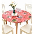 thumbnail image 1 of Mantel Rally Home Goods de vinilo con diseño de muñeco de nieve rojo navideño, 92 a 107 cm, 1 of 8