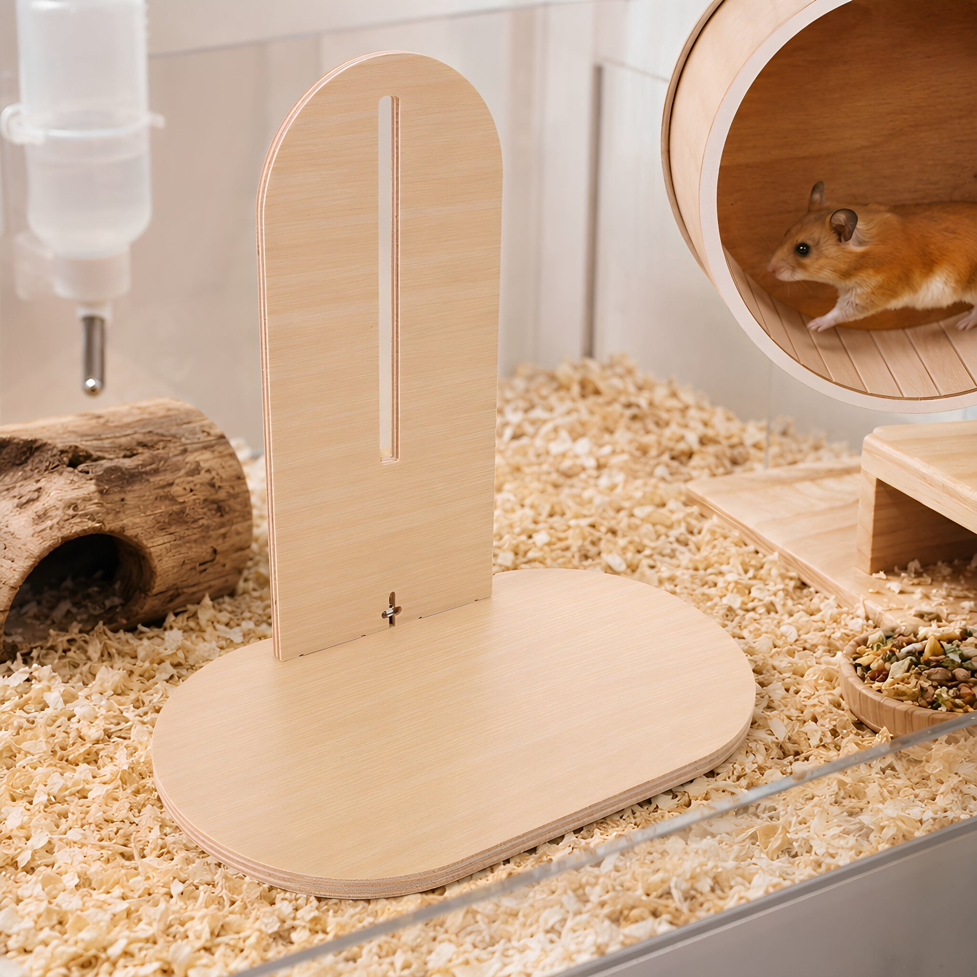 Phenofice Wooden Hamster Wheel Stand Base with Stable Support for Cages