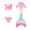 A, variant on 【Uhome】Girls Mermaid Bathing Suit 3PCS Cute Vest Bikini Swimsuits with Fish Tail Kids Beach Costume Set 3-12Y