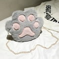 thumbnail image 4 of Bolso De Hombro De Felpa Con Pata De Gato Para Mujer, Minibolso Cruzado Con Cadena Para Chicas Adolescentes Scienceny AP006852-02, 4 of 6
