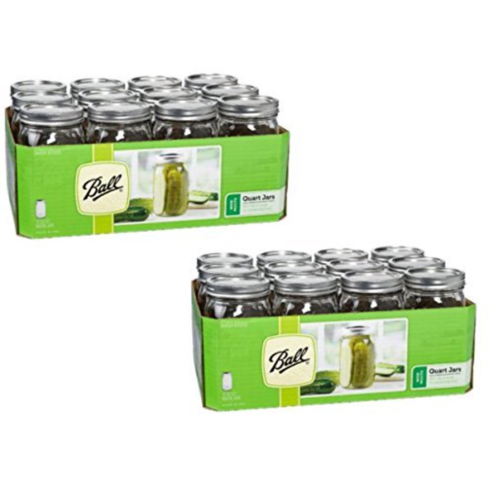 Ball Wide Mouth Quart Glass Jars 12 Pack Freezer Safe (32 OZ SET OF