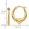 thumbnail image 3 of 14k Yellow Gold Heart Hoop Earrings Love, 3 of 7