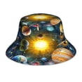 thumbnail image 1 of Lukts Space Planet Print Double-Side-Wear Reversible Reflective Bucket Hat Travel Beach Hat, 1 of 6