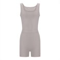 thumbnail image 6 of Women's 2025 Summer Two Piece Outfit Matching Lounge Crop Top High Waisted Shorts Sleeveless Bodycon Active Set, 6 of 7