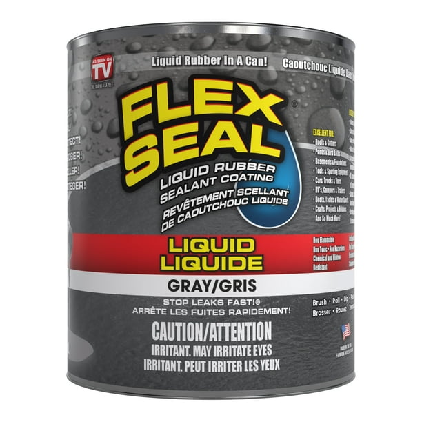 Flex Seal Liquide, Revêtement de Mastic en Caoutchouc, Gris, 32 Oz