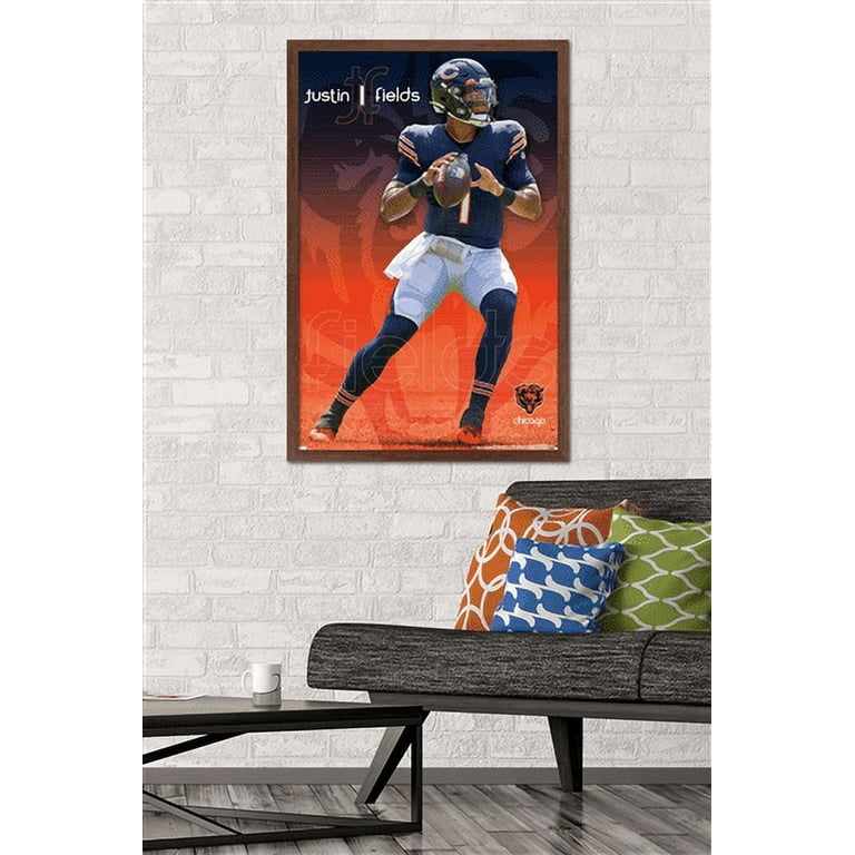 NFL Chicago Bears - Justin Fields 21 Wall Poster, 22.375 x 34, Framed