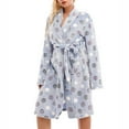 thumbnail image 4 of Tnhcen Women's Winter Plus Size Flannel Sleepwear - Thickened Dot Print Long Sleeve Pajama Robe with Waist Tie XL-5XL Large Size Warm Housecoat, 4 of 8