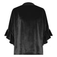 thumbnail image 5 of Womens Tops Velvet Puff Sleeve V Neck Ruched Evening Trendy Tops, 5 of 5