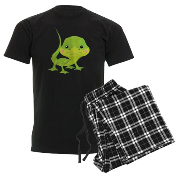 CafePress - Cute Baby Lizard Men's Dark Pajamas - Men's Dark Loose Fit Cotton Pajama Set
