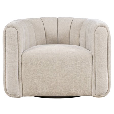 Jofran Grande Modern Barrel Swivel Upolstered Tufted Accent Chair